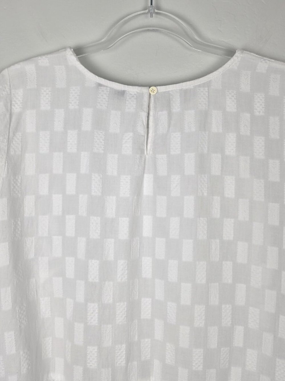 Madewell Medford Top Jacquard Short Sleeve Textured Peplum Blouse White Size 1X - Picture 6 of 13